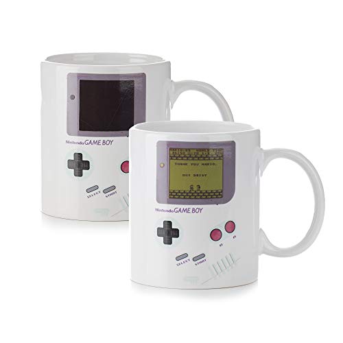 Nintendo Game Boy Thermoeffekt Tasse Super Mario 300ml Keramik weiß, 1 Stück (1er Pack) von Paladone