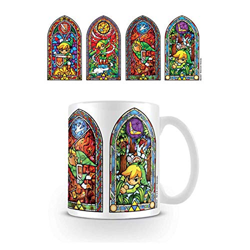 Pyramid International AFMG24637 The Legend Of Zelda (Buntglas) Offizielle Keramiktasse für Kaffee und Tee, Papier, mehrfarbig, 11 x 11 x 1,3 cm von Nintendo