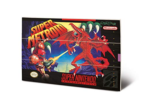 Nintendo MW12483P Kunstdruck auf Holz, 29,5 x 20 cm (Super Metroid), mehrfarbig, 20 x 29, 5 x 1, 2 cm von Nintendo