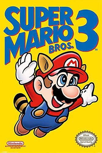 Nintendo Super Mario Bros. 3 Poster (61cm x 91,5cm) + 2 St. transparente Posterleisten mit Aufhängung von Nintendo