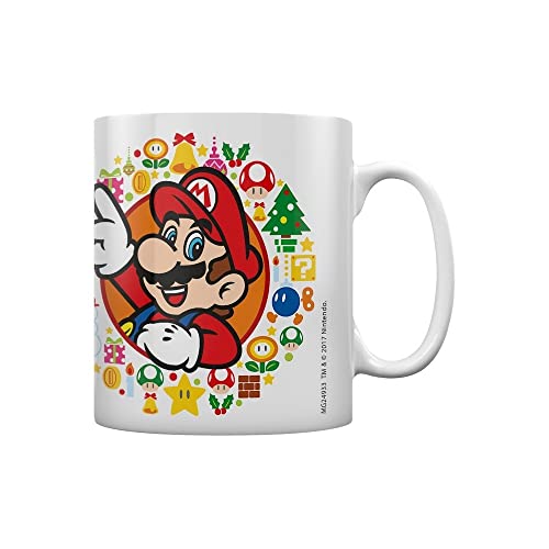 Nintendo Super Mario Bros. Happy Holidays Kaffeetassen, Keramik, Mehrfarbig, 7.9 x 11 x 9.3 cm von Nintendo