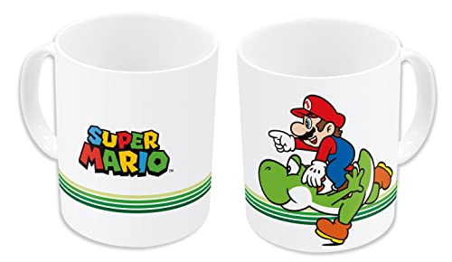 Nintendo Super Mario Tasse, Keramik, 325 ml Weiß, Grün, Blau, Rot von Nintendo