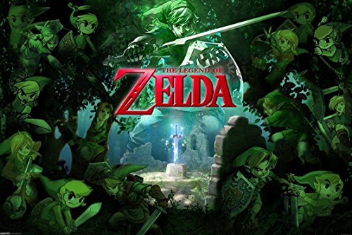 Nintendo The Legend of Zelda Poster Link Schwert (91,5cm x 61cm) + 1 Traumstrand Poster Insel Bora Bora zusätzlich von Nintendo
