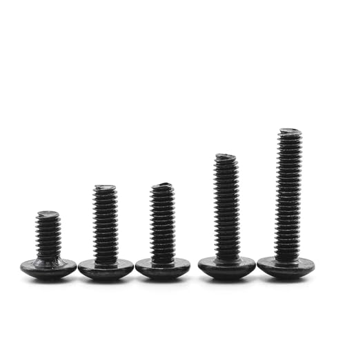 10/20/30/40/50 Stück schwarze Kreuzschlitzschraube mit Rundkopf und M2-M6 Kohlenstoffstahl, pilzförmige große Flachkopfschrauben(10mm,M6 10pcs) von Nintens