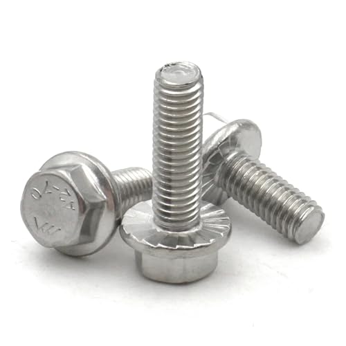 2/5/10/20 Stück M4 M5 M6 M8 M10 M12 A2-70 304 Edelstahl Flanschkopfschraube mit Sechskantkopf und Zahnscheibe Zylinderkopfschraube GB5787(80mm,M8 x2pcs) von Nintens