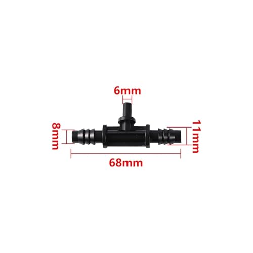 20 Stücke 3/8 Zoll Rohrverbinder Serie 8/11mm Schlauch Widerhaken T-Stück Winkelstück Gerade Kupplung Gartenbewässerung Wasseranschluss Schlauchverteiler(6mm-8mm barbed tee) von Nintens
