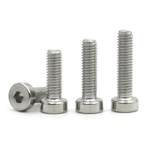 5/10/20/50 Stück M2 M2.5 M3 M4 M5 M6 M8 M10 DIN7984 304 Edelstahl Sechskant Sechskant Dünne Kurze Niedrigkopf Schraubbolzen(20mm,M5 (20pcs)) von Nintens