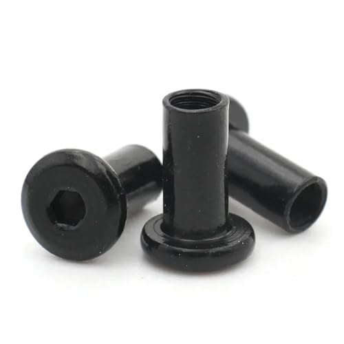 6/8/16/40 Stück M3 M4 M5 M6 M8 Schwarz 304 Edelstahl Innensechskant Sechskant Großer Flachkopf Nietverbinder Einsatz Gelenkhülse Überwurfmutter(20mm,M8 (6pcs)) von Nintens