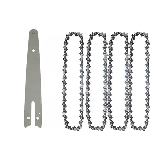 6 Zoll 1/4LP.043 37DL Ketten- und Führungsplattensatz Mini-Kettensägen-Ersatzkette for kabellose elektrische Sägen, Holzschneiden, scharfe Ketten(6-inch Set4) von Nintens