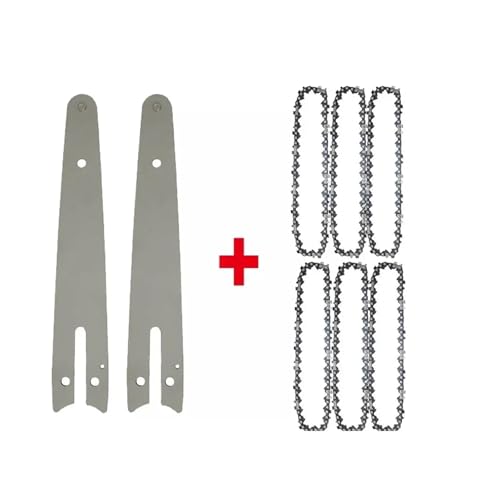 6 Zoll 1/4LP.043 37DL Ketten- und Führungsplattensatz Mini-Kettensägen-Ersatzkette for kabellose elektrische Sägen, Holzschneiden, scharfe Ketten(6-inch Set7) von Nintens