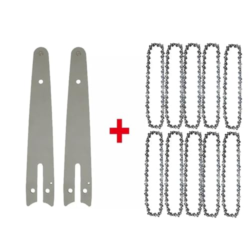 6 Zoll 1/4LP.043 37DL Ketten- und Führungsplattensatz Mini-Kettensägen-Ersatzkette for kabellose elektrische Sägen, Holzschneiden, scharfe Ketten(6-inch Set8) von Nintens