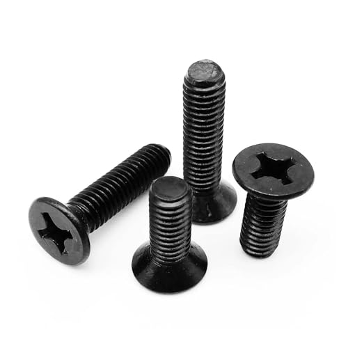 Nintens 50/100 Stück M2 M2.5 M3 M4 Kreuzschlitz-Senkkopfschrauben GB819 Schwarzer Kohlenstoffstahl(100pcs M2.5x5mm) von Nintens