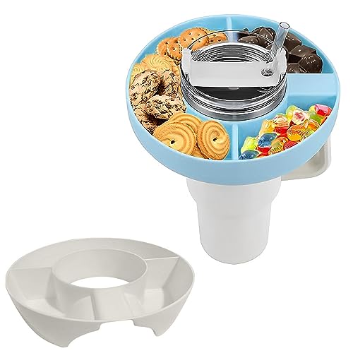 Ninyoon Snack-Schüssel für Stanley Cup, 40 oz Trinkbecher mit Griff, Snack-Ring-Tablett, Tumbler, lebensmittelechtes Material, Snack-Platten für Stanley Cup, spülmaschinenfest (Weiß, Kunststoff) von Ninyoon