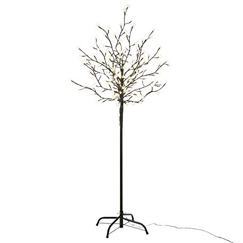 200 LED Baum mit Blüten Blütenbaum Lichterbaum warm-weiß 150 cm hoch Trafo IP44 Timer Weihnachtsbeleuchtung Weihnachtsdeko Xmas von Nipach GmbH