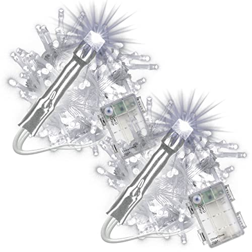 Nipach GmbH 2er Set 100 LED Lichterkette weiß mit Timer für Innen Aussen transparentes Kabel Batterie 10 Meter Weihnachtsdeko Partydeko Partylichter Xmas Nipach GmbH 2er Set 100 LED Lichterkette weiß mit Timer für Innen Aussen transparentes Kabel Batterie 10 Meter Weihnachtsdeko Partydeko Partylichter Xmas von Nipach GmbH