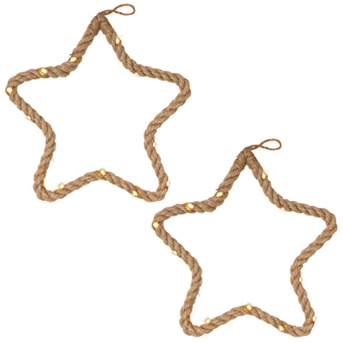 Nipach GmbH 2er Set Fensterbild Stern aus Seil 15 LED warm weiß Ø 26 cm Weihnachts-Stern Weihnachten Weihnachten Deko-Seil Xmas-Deko Timer Batterien Nipach GmbH 2er Set Fensterbild Stern aus Seil 15 LED warm weiß Ø 26 cm Weihnachts-Stern Weihnachten Weihnachten Deko-Seil Xmas-Deko Timer Batterien von Nipach GmbH
