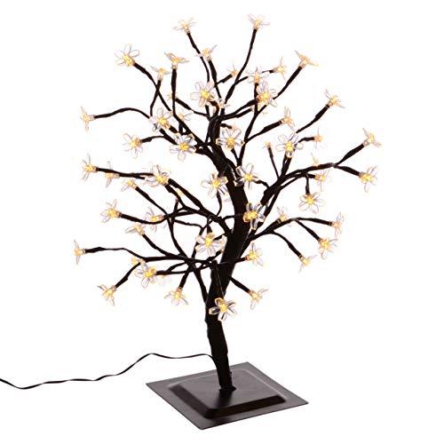 64 LED Baum mit Blüten Blütenbaum Lichterbaum warm weiß 45 cm hoch Trafo IP44 Timer Weihnachtsbeleuchtung Weihnachtsdeko Lichterdeko von Nipach GmbH