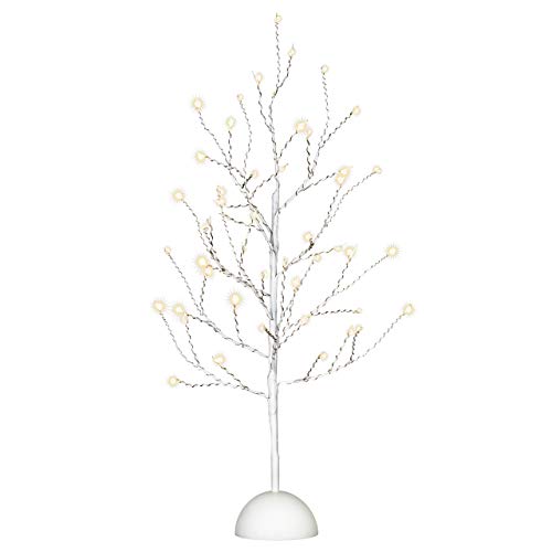 Nipach GmbH Dekobaum weiß schwarz Leuchtbaum Lichterbaum 48 LED warm weiß 60 cm hoch Batterie Timer Weihnachtsbeleuchtung Weihnachtsdeko Lichterdeko Tisch-Deko Farbe wählbar (Weiß) von Nipach GmbH