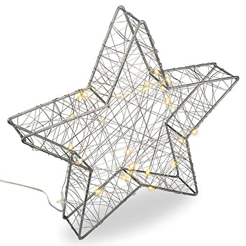 Nipach GmbH Dekoleuchte Metall-Stern Farbe Silber Weihnachtsstern 30 cm 25 LED warm weiß Batterie mit Timer Weihnachtsdekoration Dekostern Xmas Nipach GmbH Dekoleuchte Metall-Stern Farbe Silber Weihnachtsstern 30 cm 25 LED warm weiß Batterie mit Timer Weihnachtsdekoration Dekostern Xmas von Nipach GmbH