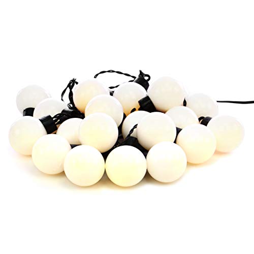 Nipach GmbH LED Partylichterkette Partybeleuchtung Lichterkette für Weihnachten Hochzeit Kindergeburtstag – 20 Leuchtkugeln mit Trafo – innen & außen – warm-weiß Ø 4 cm von Nipach GmbH