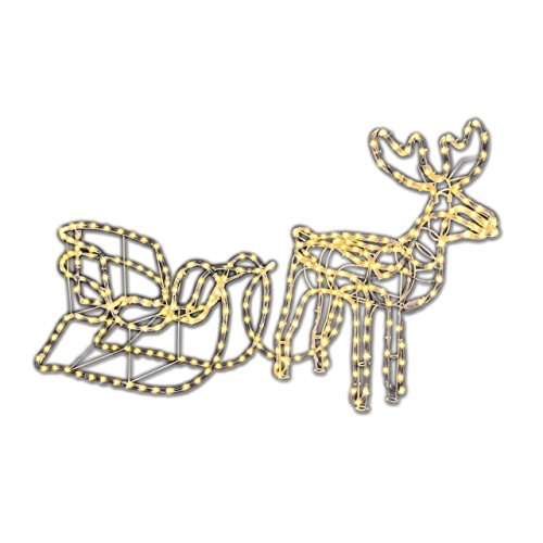 Nipach GmbH Rentier mit Schlitten aus 14 m Lichterschlauch 504 Birnen Figur Weihnachtsbeleuchtung 140 cm Länge Leuchtfigur Weihnachtsdekoration Fassadendeko Xmas Nipach GmbH Rentier mit Schlitten aus 14 m Lichterschlauch 504 Birnen Figur Weihnachtsbeleuchtung 140 cm Länge Leuchtfigur Weihnachtsdekoration Fassadendeko Xmas von Nipach GmbH