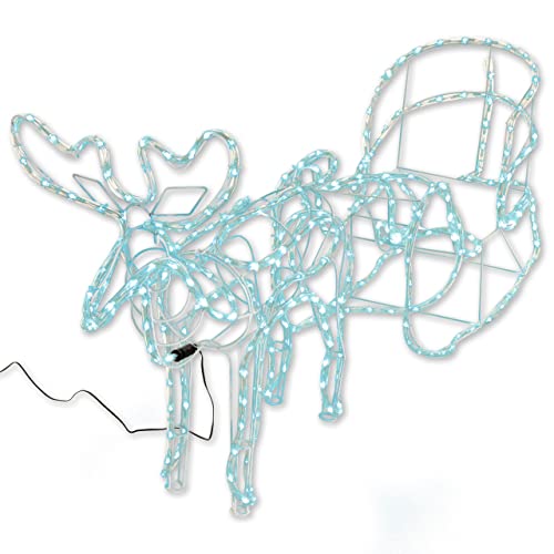 Nipach GmbH Rentier mit Schlitten aus 14 m Lichterschlauch 504 LED warmweiß kaltweiß mit 8 Funktionen Figur Weihnachtsbeleuchtung 140 cm Länge Leuchtfigur Xmas-Deko (kalt weiß) Nipach GmbH Rentier mit Schlitten aus 14 m Lichterschlauch 504 LED warmweiß kaltweiß mit 8 Funktionen Figur Weihnachtsbeleuchtung 140 cm Länge Leuchtfigur Xmas-Deko (kalt weiß) von Nipach GmbH