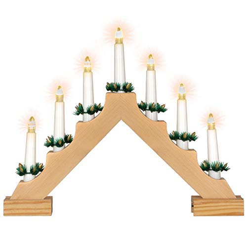 Schwibbogen aus Holz 7 LED Lichterbogen Dreieckform Leuchtfarbe warm-weiß Leuchtbogen Weihnachtsbeleuchtung Weihnachtsdeko Timer Batterie Xmas Schwibbogen aus Holz 7 LED Lichterbogen Dreieckform Leuchtfarbe warm-weiß Leuchtbogen Weihnachtsbeleuchtung Weihnachtsdeko Timer Batterie Xmas von Nipach GmbH