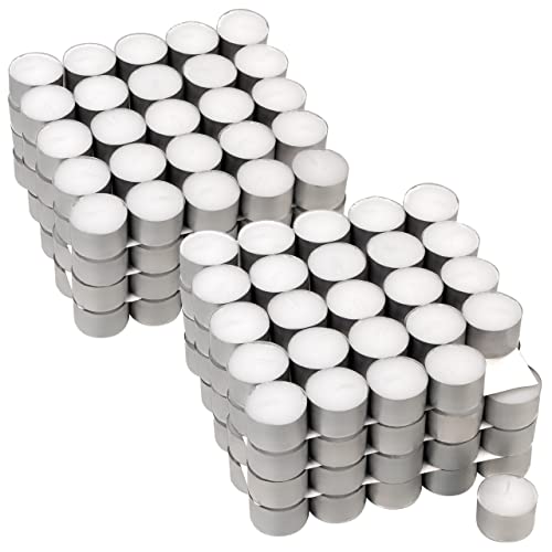 Teelichter weiß mit Alutellerchen 100/200/400/600 8 Stunden Brenndauer Parfümfrei Kerzenofen (200) von Nipach GmbH