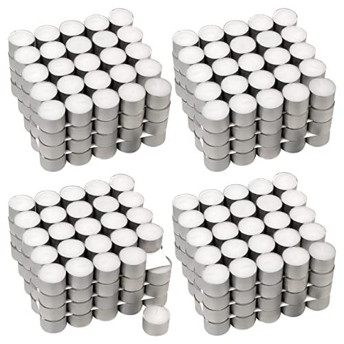 Teelichter weiß mit Alutellerchen 100/200/400/600 8 Stunden Brenndauer Parfümfrei Kerzenofen (400) von Nipach GmbH