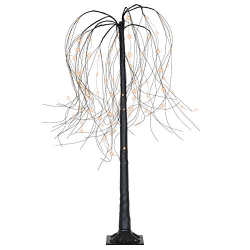 Weidenbaum schwarz 96 LED warm weiß Trauerweide Lichterbaum 150 cm hoch Trafo IP44 Weihnachtsbeleuchtung Außenbeleuchtung Xmas Gartendeko von Nipach GmbH