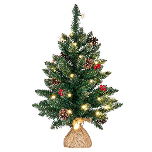 Weihnachtsbaum künstlich grün mit Deko Lichterkette 30 LED warm weiß Batterie Timer Christbaum Tannenbaum 60 cm Weihnachtsdeko Xmas-Deko Weihnachtsbaum künstlich grün mit Deko Lichterkette 30 LED warm weiß Batterie Timer Christbaum Tannenbaum 60 cm Weihnachtsdeko Xmas-Deko von Nipach GmbH