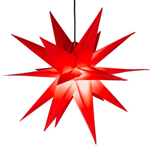 Weihnachtsstern 1 LED warm weiß - Farbe ROT - 3D Lichter-Stern Dekostern 55 cm Fensterdeko PVC Dekostern Weihnachtsdeko Batterie Timer Xmas Weihnachtsstern 1 LED warm weiß - Farbe ROT - 3D Lichter-Stern Dekostern 55 cm Fensterdeko PVC Dekostern Weihnachtsdeko Batterie Timer Xmas von Nipach GmbH