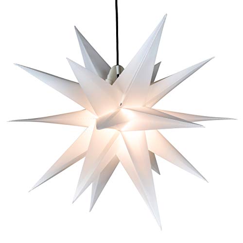 Weihnachtsstern 1 LED warm weiß - Farbe WEISS - 3D Lichter-Stern Dekostern 55 cm Fensterdeko PVC Dekostern Weihnachtsdeko Batterie Timer Xmas Weihnachtsstern 1 LED warm weiß - Farbe WEISS - 3D Lichter-Stern Dekostern 55 cm Fensterdeko PVC Dekostern Weihnachtsdeko Batterie Timer Xmas von Nipach GmbH