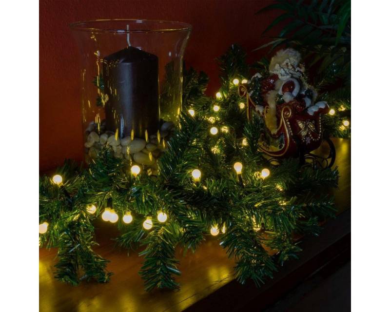 Nipach LED-Girlande Weihnachtsgirlande Tannengirlande 2 x 2,7 m je 200 LED 230V mit Timer von Nipach