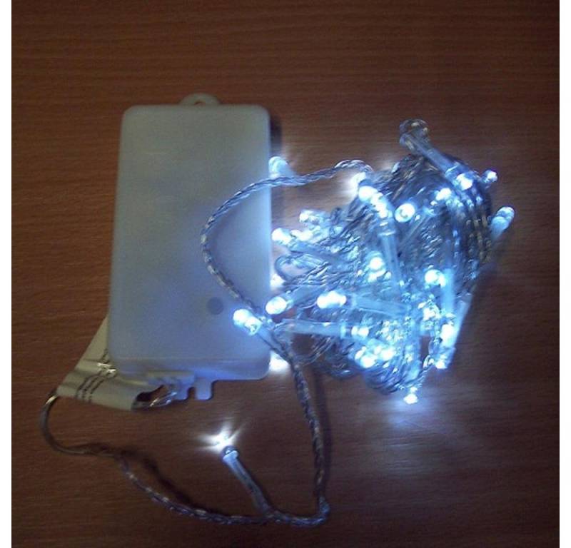 Nipach LED-Lichterkette BA11463 LED Lichterkette kaltweiß Batterie 50er von Nipach