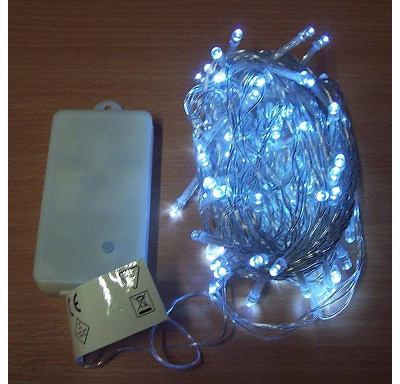 Nipach LED-Lichterkette BA11466 LED Lichterkette kaltweiß Batterie 100er von Nipach