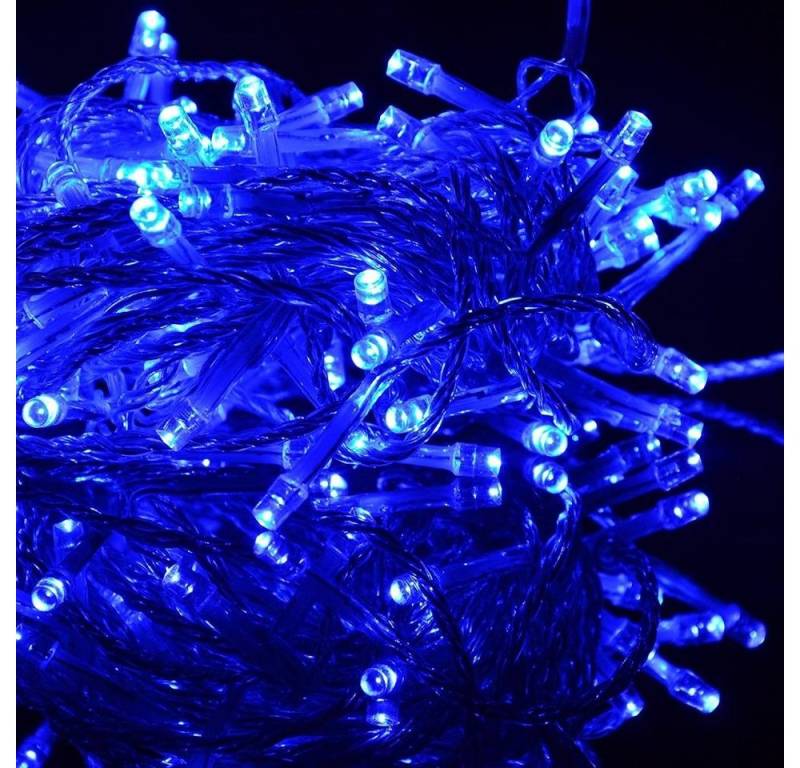Nipach LED-Lichterkette LED Lichterkette 100er blau Kabel transparent 10m von Nipach