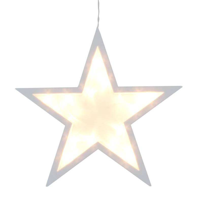 Nipach LED-Lichtervorhang, Weihnachtsstern Kunststoff 25,5cm mit 20 LED warmweiss von Nipach