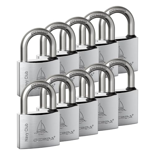 Nipter 10x Vorhängeschloss rostfrei | Schloss mit Schlüssel 30 mm | massives Lock mit Doppelverriegelung | inkl. 3 Schlüssel | Bügelschloss wetterfest von Nipter
