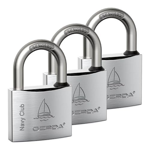 Nipter 3 x Vorhängeschloss rostfrei | Schloss mit Schlüssel 40 mm | massives Lock mit Doppelverriegelung | inkl. 3 Schlüssel | Bügelschloss wetterfest von Nipter