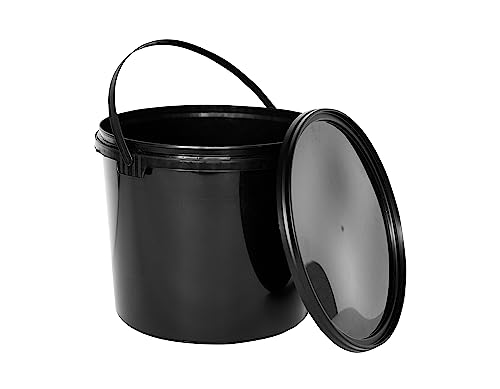 Nipter Eimer mit Deckel, schwarz, lebensmittelecht, 10L x 10 Stück von Nipter