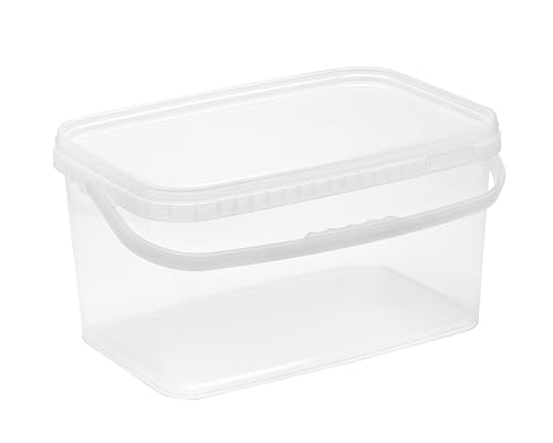 Nipter Eimer mit Deckel 12l, Plastikeimer rechteckig, Eimer lebensmittelecht transparent, 15 Stück Nipter Eimer mit Deckel 12l, Plastikeimer rechteckig, Eimer lebensmittelecht transparent, 15 Stück von Nipter