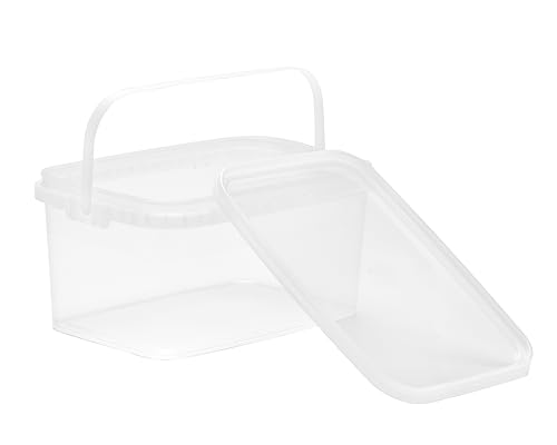 Nipter Eimer mit Deckel 3l, Eimer rechteckig, Plastikeimer transparent, lebensmittelecht, 5 Stück Nipter Eimer mit Deckel 3l, Eimer rechteckig, Plastikeimer transparent, lebensmittelecht, 5 Stück von Nipter