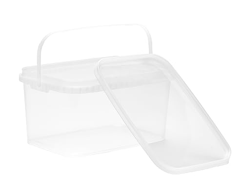 Nipter Eimer mit Deckel 5l, Eimer 5,8l rechteckig, Plastikeimer transparent, stapelbar, 20 Stück von Nipter