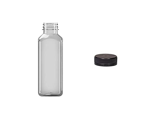 Nipter Plastikflaschen zum Befüllen, quadratische Flaschen, transparente Smoothie Flasche, Getränkeflasche PET Flasche mit Schraubverschluss 400ml x 24 Stück von Nipter
