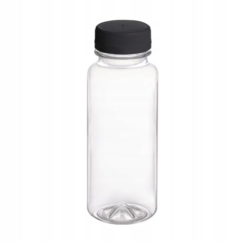 Nipter Plastikflaschen zum Befüllen, transparente Kunststoffflaschen, Trinkflasche Wasserflasche PET Flasche mit Verschlusskappe 400ml x 100 Stück von Nipter