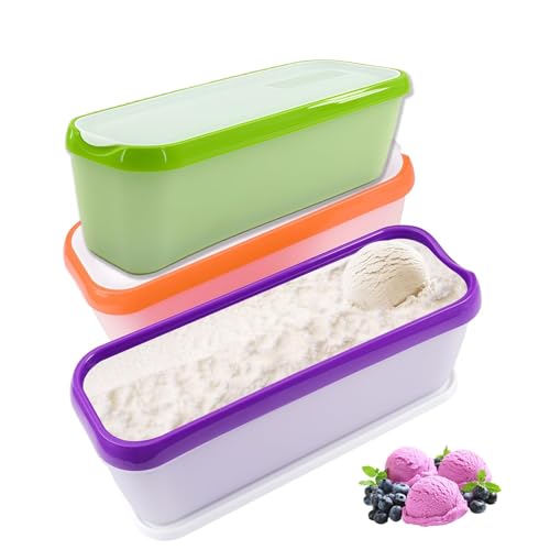 Eisbehälter für Speiseeis, 3er-Set 1.5 L Eiscreme Behälter Wiederverwendbare Hausgemachte Eiscreme-Behälter mit Deckel, Gefrierbehälter für Selbstgemachtes Eis, Sorbet, Joghurt, Gefrierdosen, BPA-frei Eisbehälter für Speiseeis, 3er-Set 1.5 L Eiscreme Behälter Wiederverwendbare Hausgemachte Eiscreme-Behälter mit Deckel, Gefrierbehälter für Selbstgemachtes Eis, Sorbet, Joghurt, Gefrierdosen, BPA-frei von Nircho
