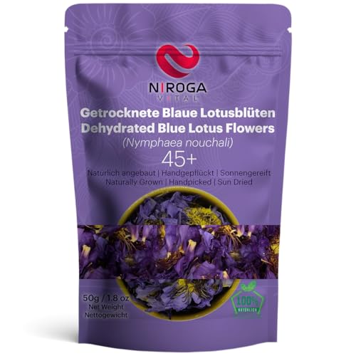 Premium Dried Blue Lotus Flowers - Blue Lotus Flowers for Herbal Bath and Wellness - 45+ Flowers (40g) - 100% Pure Dehydrated Blue Lotus Flowers - Sun Dried Blue Lotus Flowers for Wellness Premium Dried Blue Lotus Flowers - Blue Lotus Flowers for Herbal Bath and Wellness - 45+ Flowers (40g) - 100% Pure Dehydrated Blue Lotus Flowers - Sun Dried Blue Lotus Flowers for Wellness von Niroga Vital