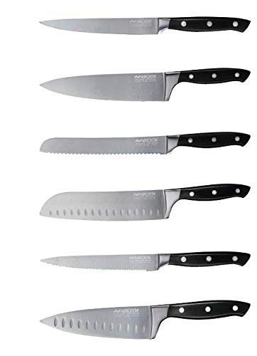 NIROSTA Trinity-Messer-Set, Verschiedene Messer mit Funktionsteil aus Edelstahl, Premium-Messer mit ergonomischem Griff, hochwertige Messer für jeden Anlass (Farbe: Schwarz/Silber), Menge: 1 x 6er Set von Nirosta