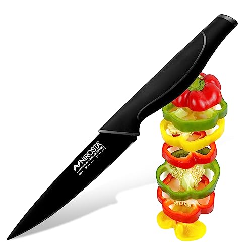NIROSTA Universalmesser Wave 29 cm – Hochwertiger Edelstahl – Scharfes Messer in Profi-Qualität für Obst, Gemüse & Co – Beschichtete Klinge für einfacheres Schneiden – Soft-Touch-Griff von Nirosta